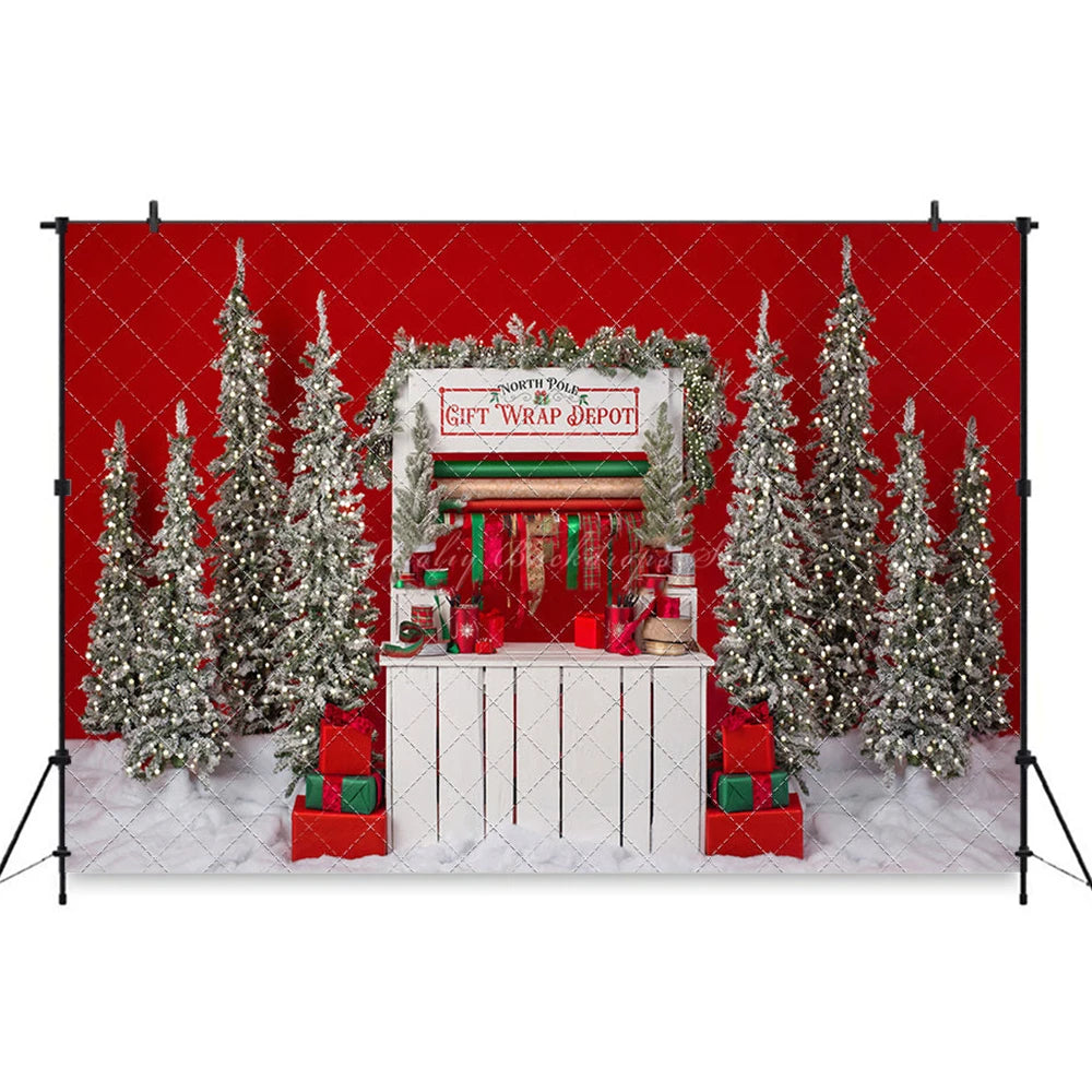 Candy Cane Sweets Cart Backdrop Happy Christmas Kids Baby Cake Smash Photography Props Child Girls Birthday Studio Backgrounds