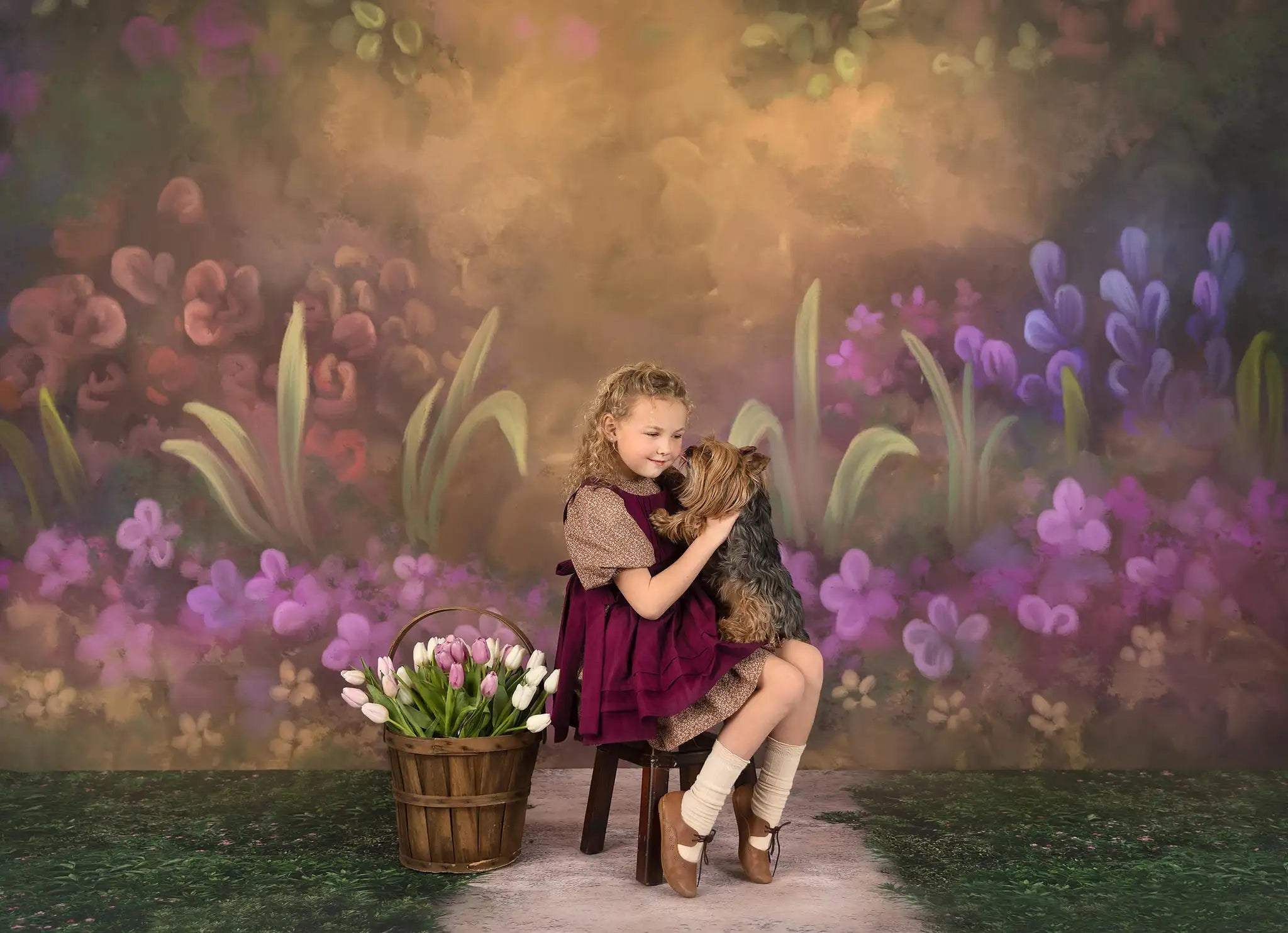 Garden Blooms Backdrops Kids Adult Photography Props Child Baby Photocall Decors Birthday Cake Smash Photo Backgrounds