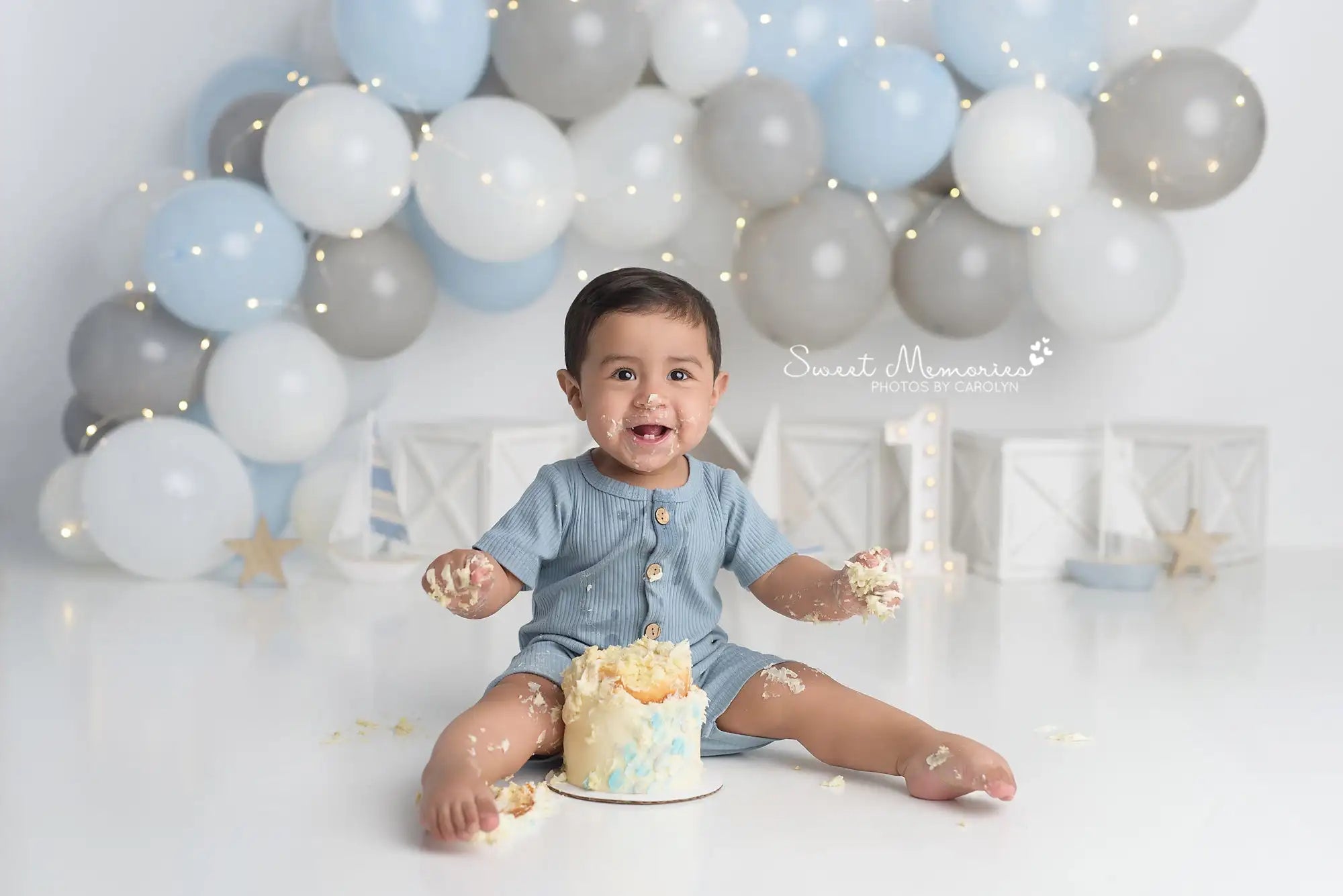 Gold Glitter Blues Backdrop Kids Baby 1st Birthday Photocall Decors Balloons Child Cake Smash Photography Studio Backgrounds