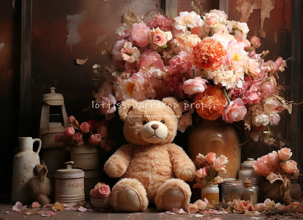 Sweet Bear Backdrops Child Baby Photography Props Kids Cake Smash Birthday Photocall Backgrounds