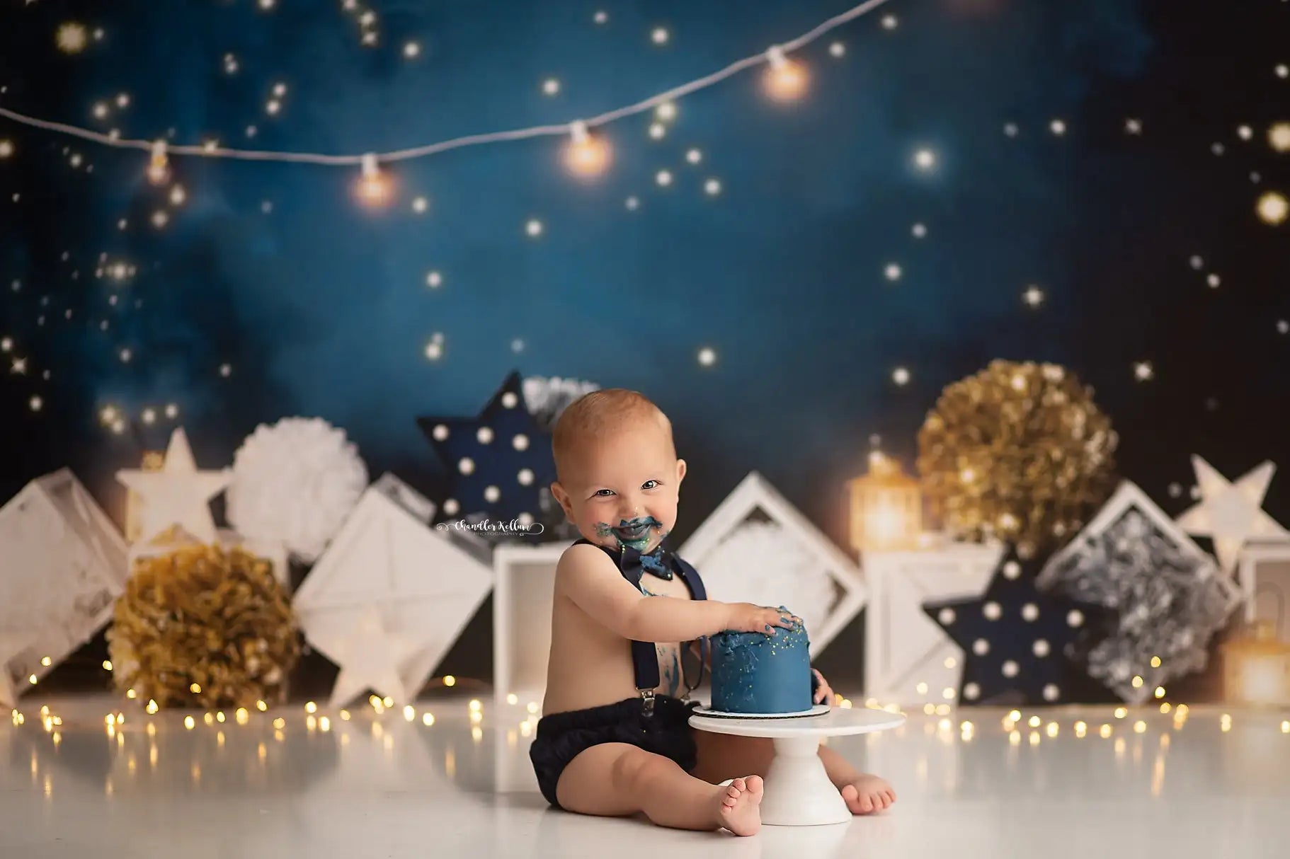 Starry Night Photography Backdrops Kids Adult Photocall Decors Baby Child Cake Smash Birthday Backgrounds