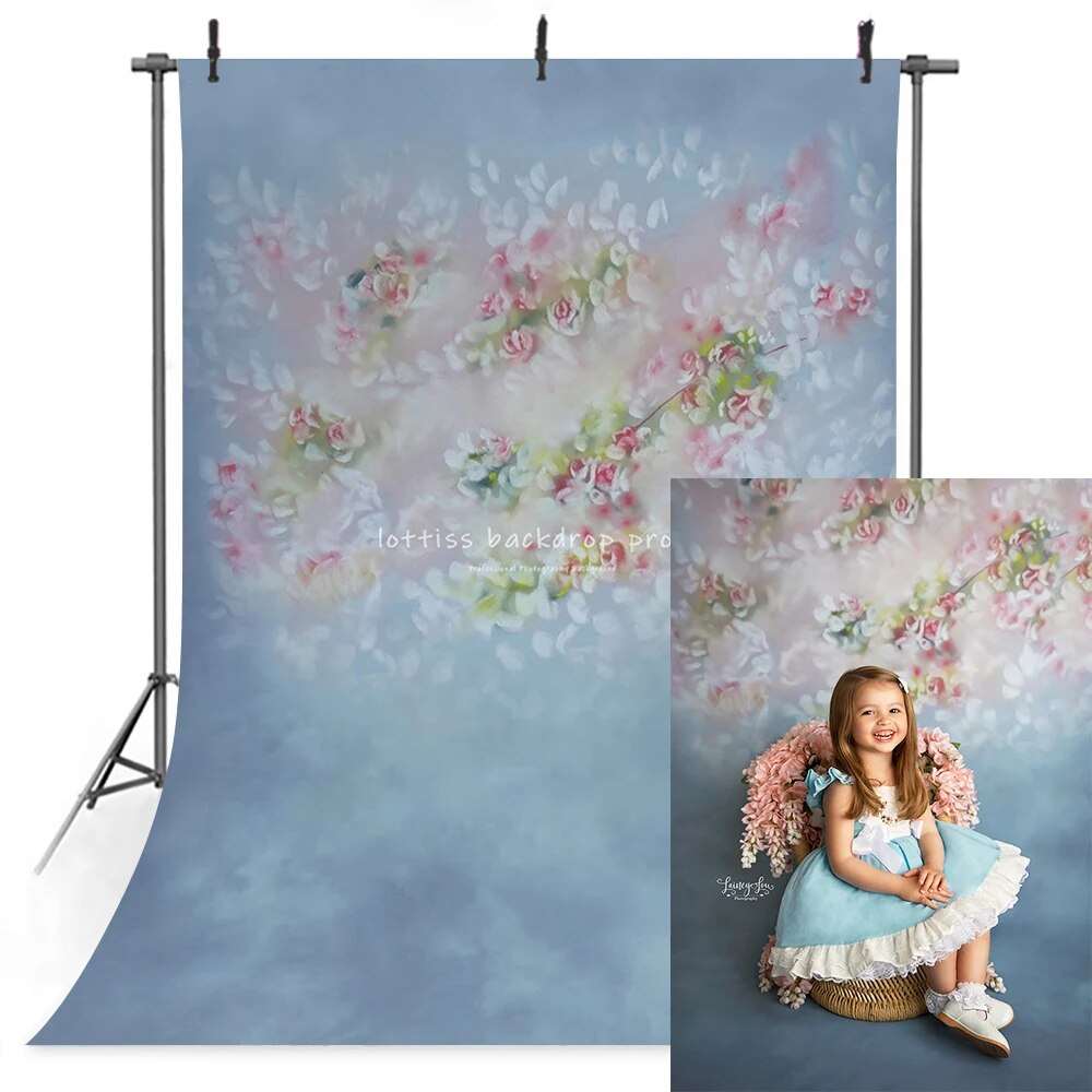 Art Hand Painted Floral Backdrops Kids Baby Photography Newborn Adult Child Photocall Props Garden Spring Flowers Background