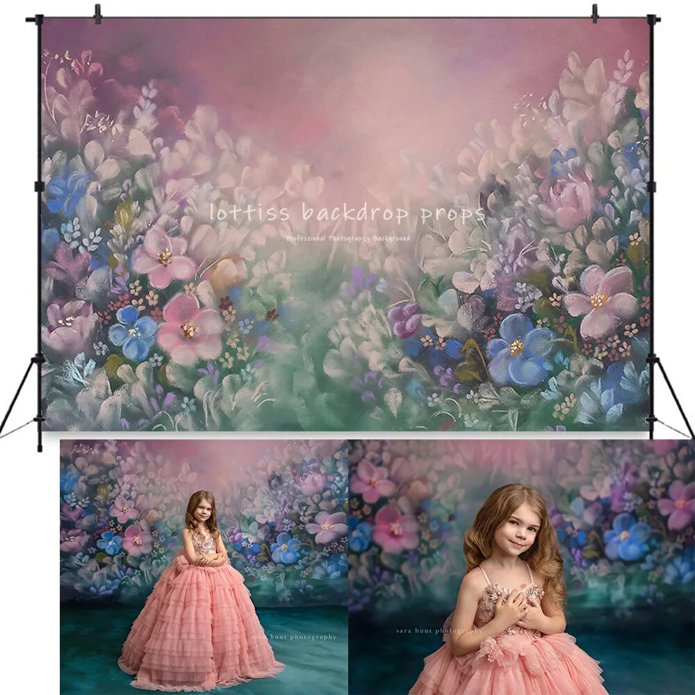 Toile de fond florale pour filles et femmes enceintes, accessoires de photographie de Portrait d'enfant et de bébé, accessoires de studio photo, jardin de printemps 