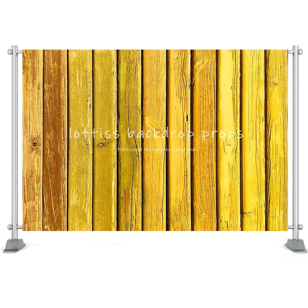 Tissu de fond sur le thème de la planche de bois colorée jaune vert, pour la photographie, fête d'anniversaire, Portrait d'enfant, série trois 