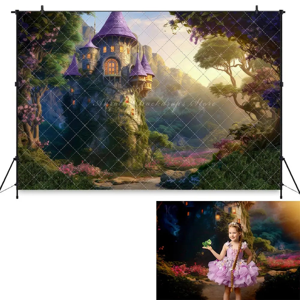 Old Castle Deep in Forest Photography Backdrop Kids Baby Cake Smash Photocall Decors Girls Adult Birthday Studio Backgrounds