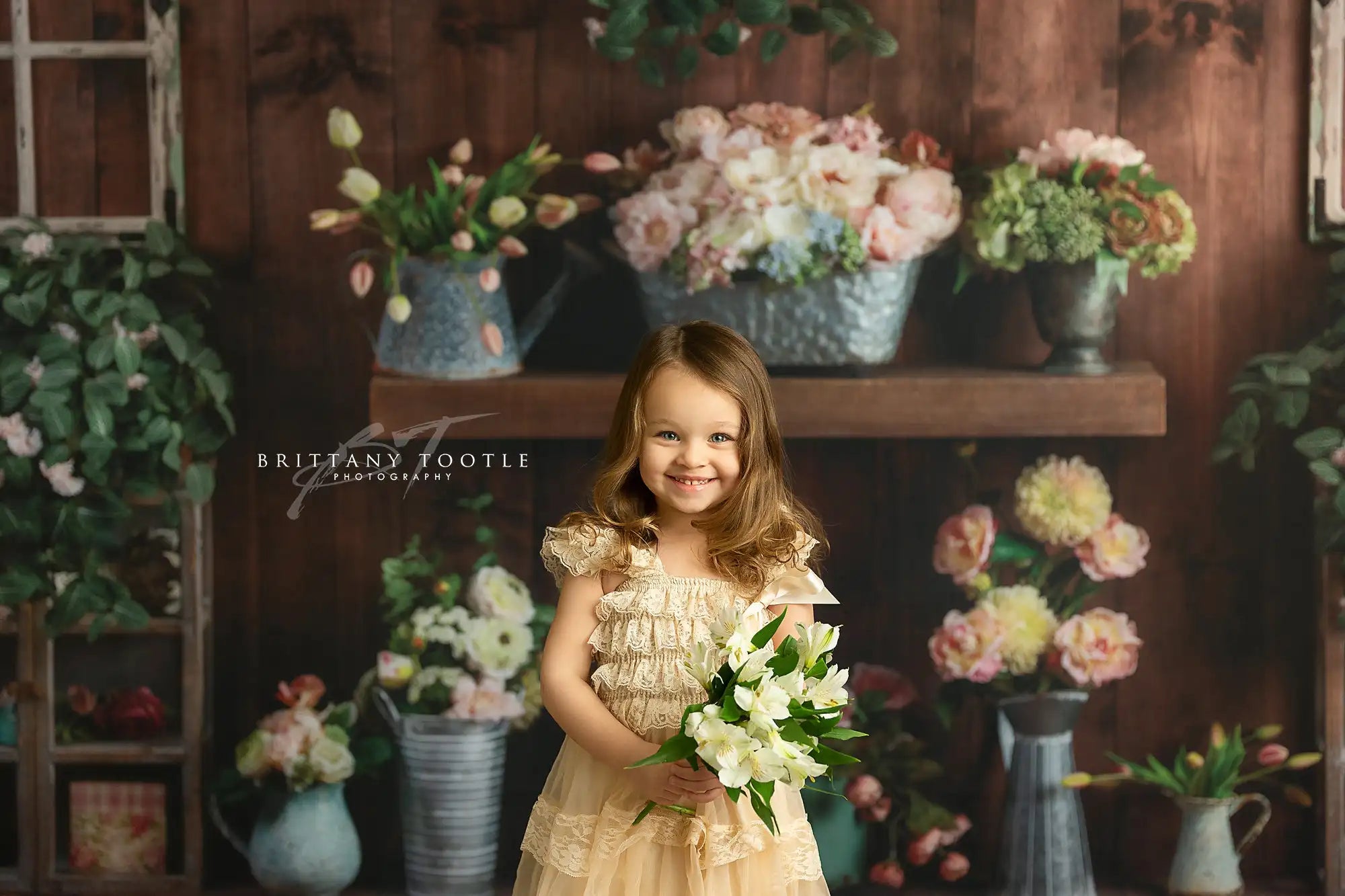 Floral Workshop Backdrops Child Baby Photography Adult Girl Birthday Photocall Flower Spring Garden Plants Backgrounds