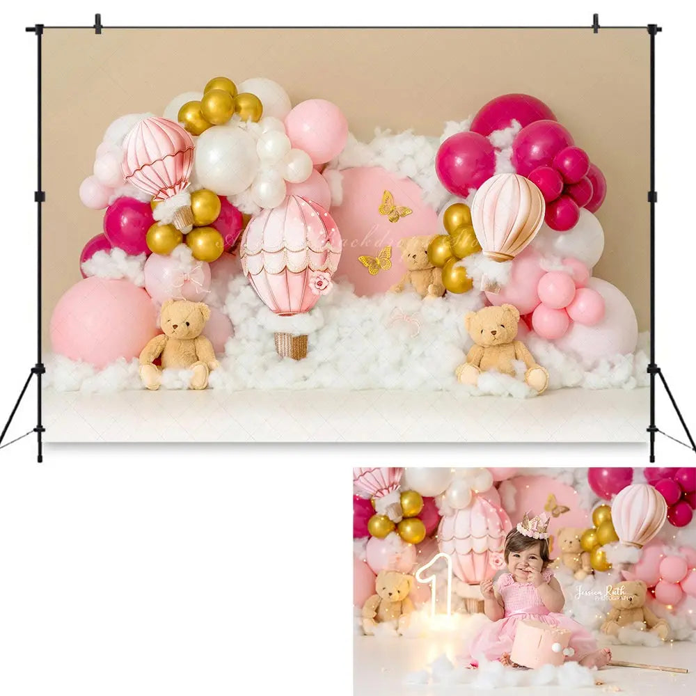 Balloon Garland Backdrop Wild Animals Kids Baby Cake Smash Photography Props Child Adult Birthday Photo Shoot Backgrounds