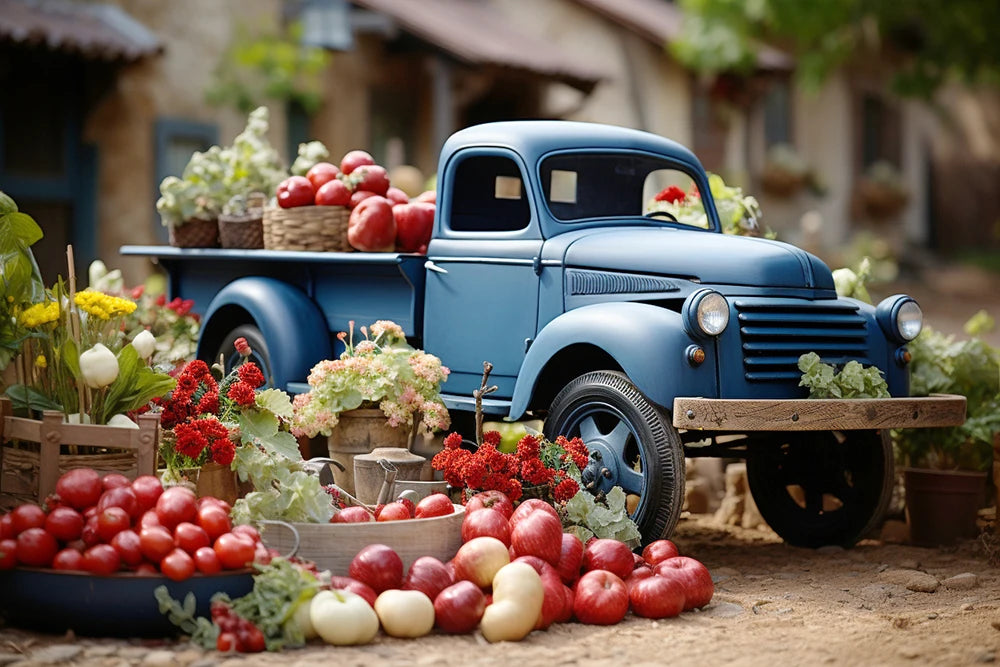 Independence Day Backdrops Fruits Truck Kids Baby Photography Props Child Adult Photocall Floral National Day Background