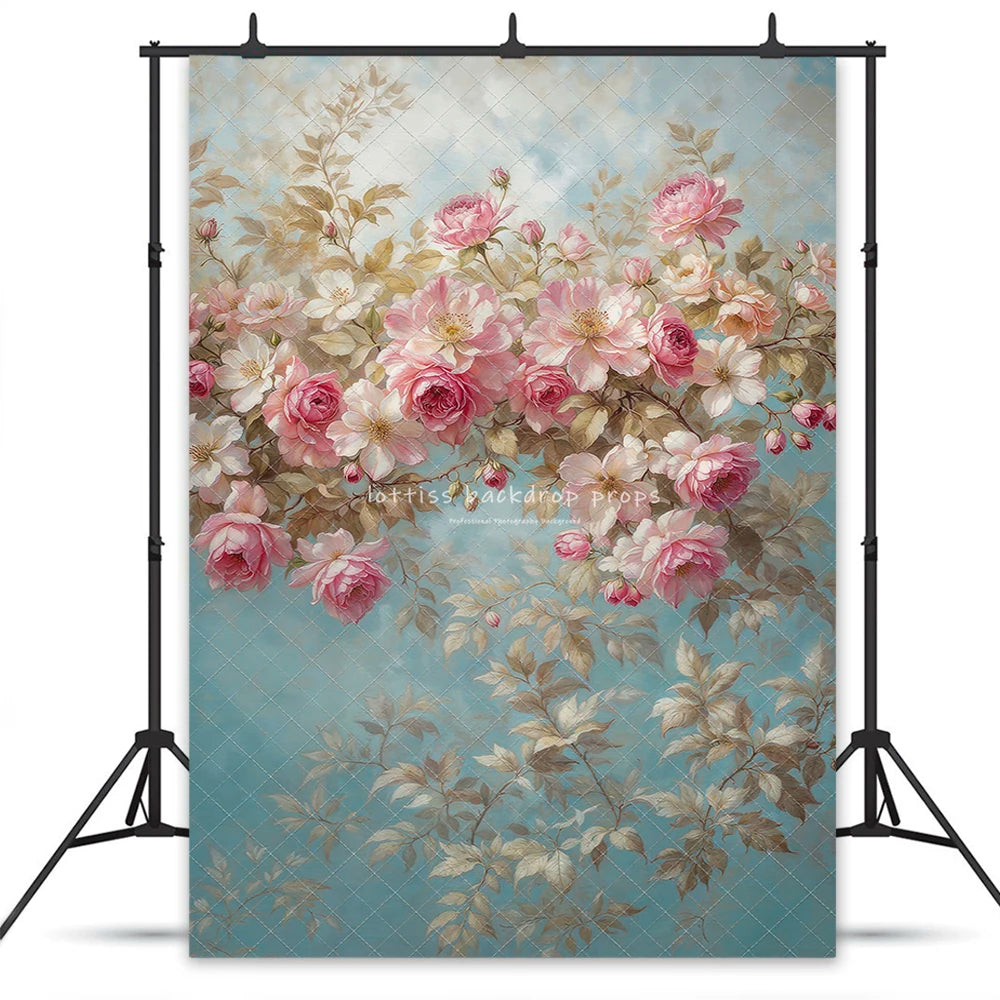 Floral Heirloom Photography Backdrops Kids Baby Photocall Valentine's Day Baby Cake Smash Pregnant Photocall Backgrounds