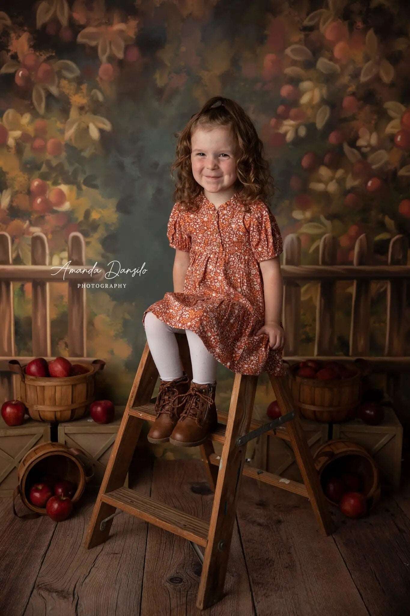 Autumn Apple Picking Backdrops Baby Kids Photography Props Child Adult Phtotocall Fall Forest Backgound