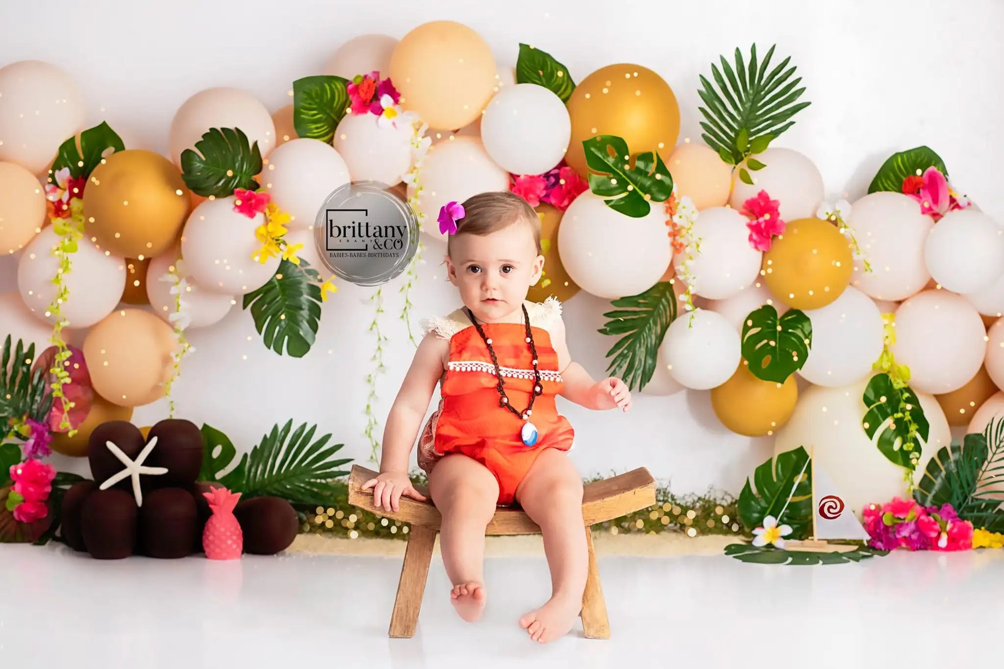 Plam Leaves and Balloons Photography Backdrop Kids Baby Cake Smash Photocall Decors Child Girls Adult Birthday Studio Background