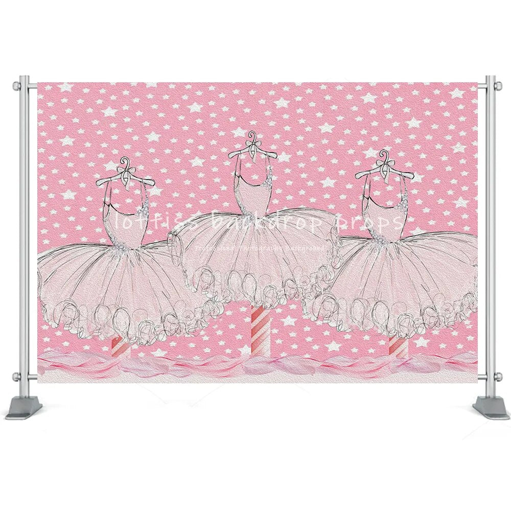 Ballet Girls Photography Backdrop Ballerina Supplies Dance Decor For Birthday Cake Smash Props Baby Shower Dancer Background