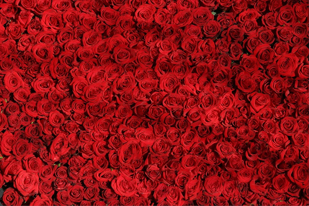 Red Floral Wall Backdrop Kids Adult Photography Props Child Baby Photocall Cake Smash Decor Wedding Birthday Ceremony Background