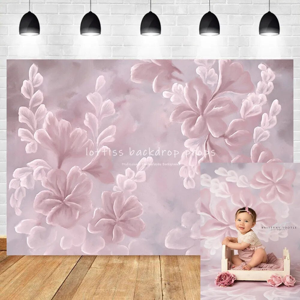 Oil Painting Floral Backdrop for Photography Pregnancy Art Girl Pregnant Women Background Baby Kids Birthday Photo Studio Props