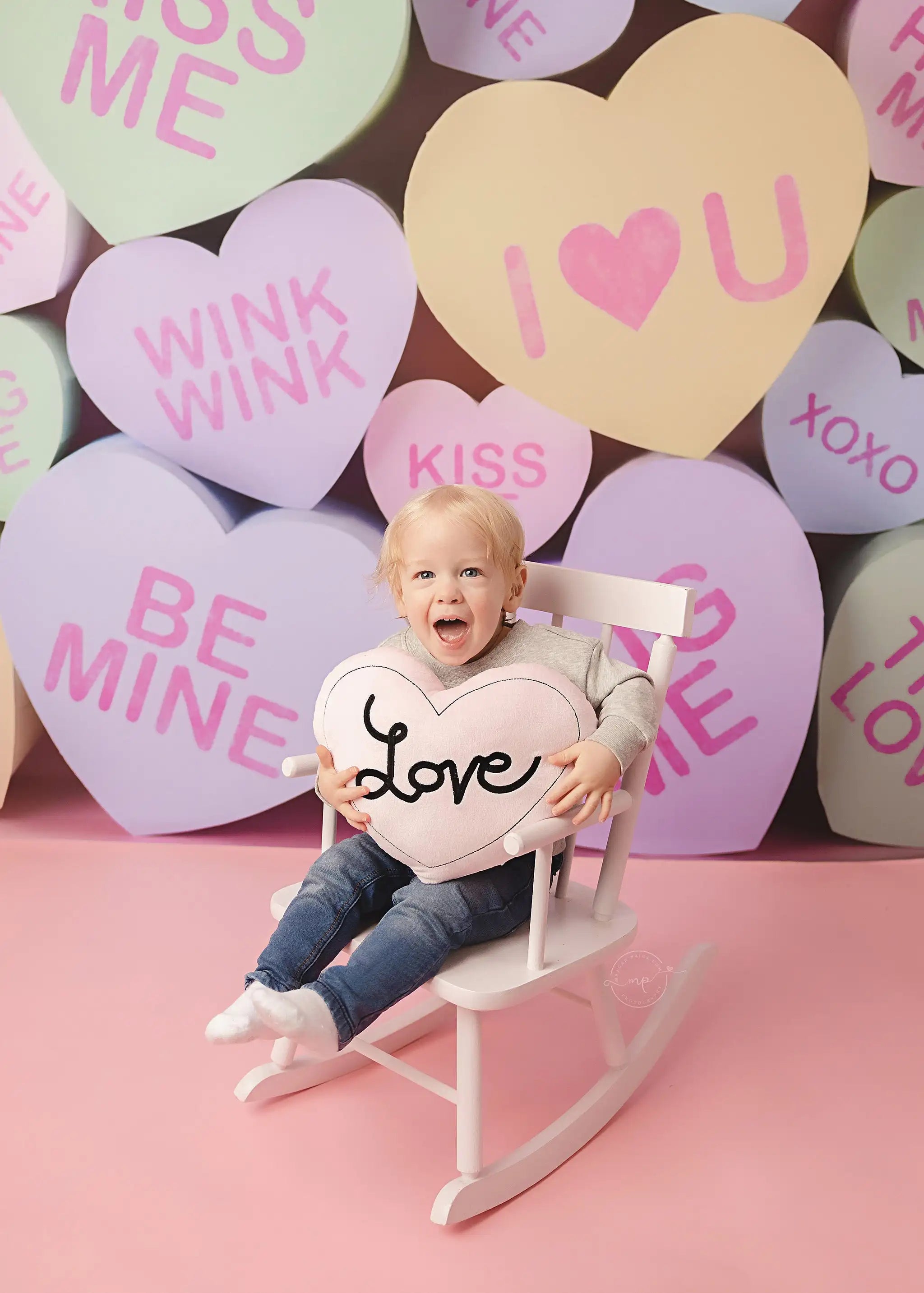 Candy Heart Wall Backdrops Kids Girl Photography Prop Child Baby Photocall Birthday Cake Smash Decor Valentine's Day Backgrounds