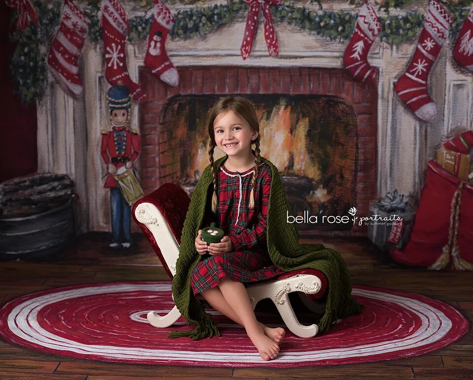 Christmas Fireplace Backdrops Kids Adult Photography Child Baby Cake Smash Birthday Xmas Santa Winter Festival Background