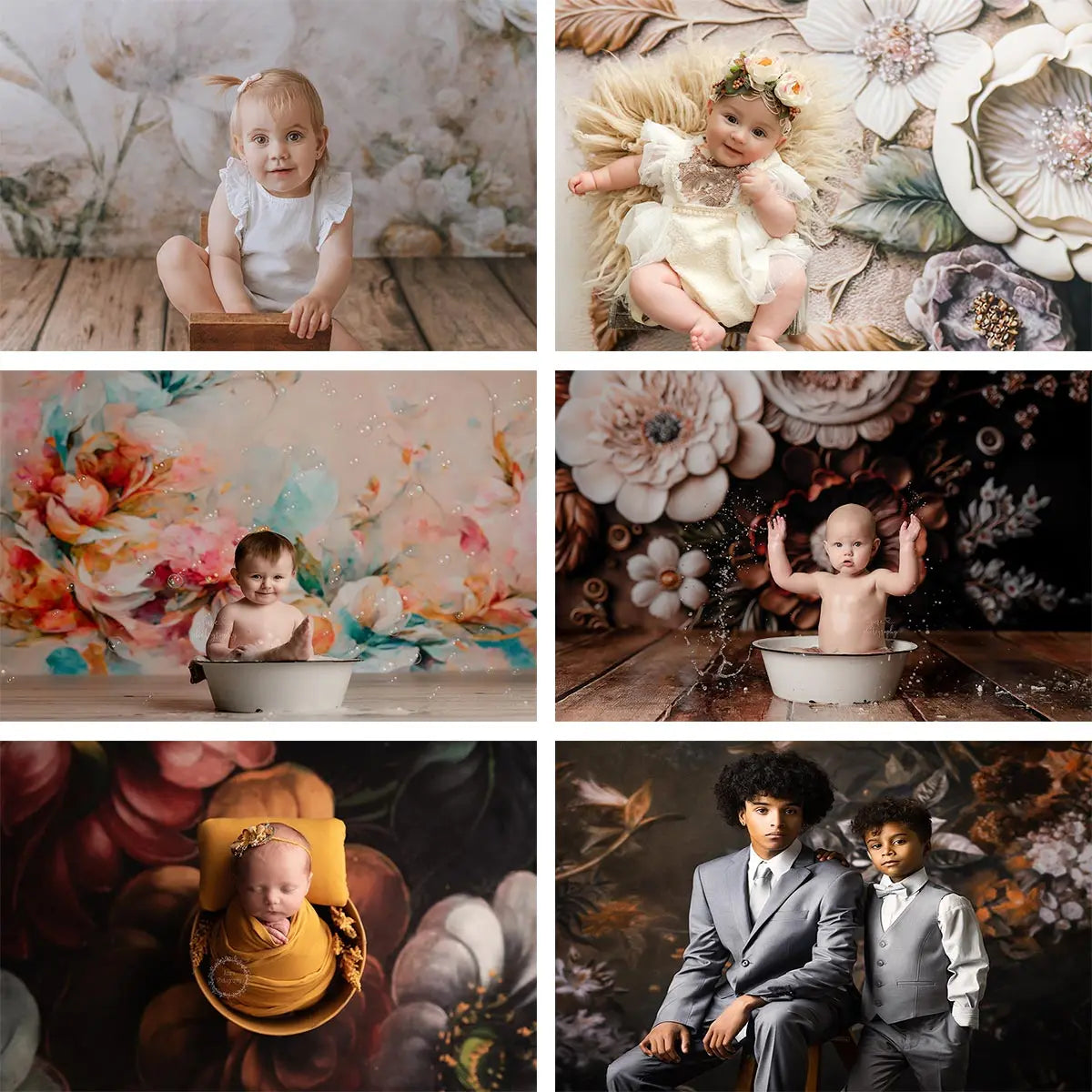 Cream Peonies Photography Backdrop Floral Francis Kids Baby Portrait Photocall Decors Child Adult Pregnant Studio Backgrounds