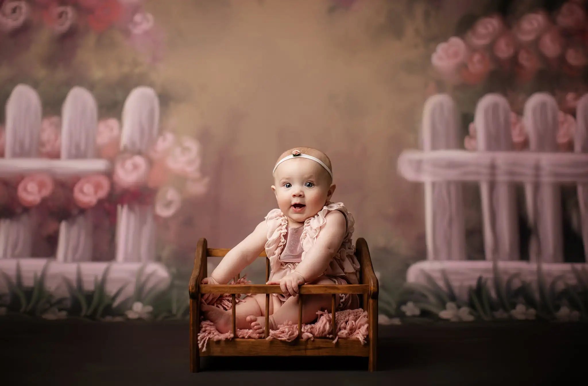 Pink Floral Garden Backdrops Kids Baby Photography Props Child Adult Birthday Photocall Decors Spring Flower Background