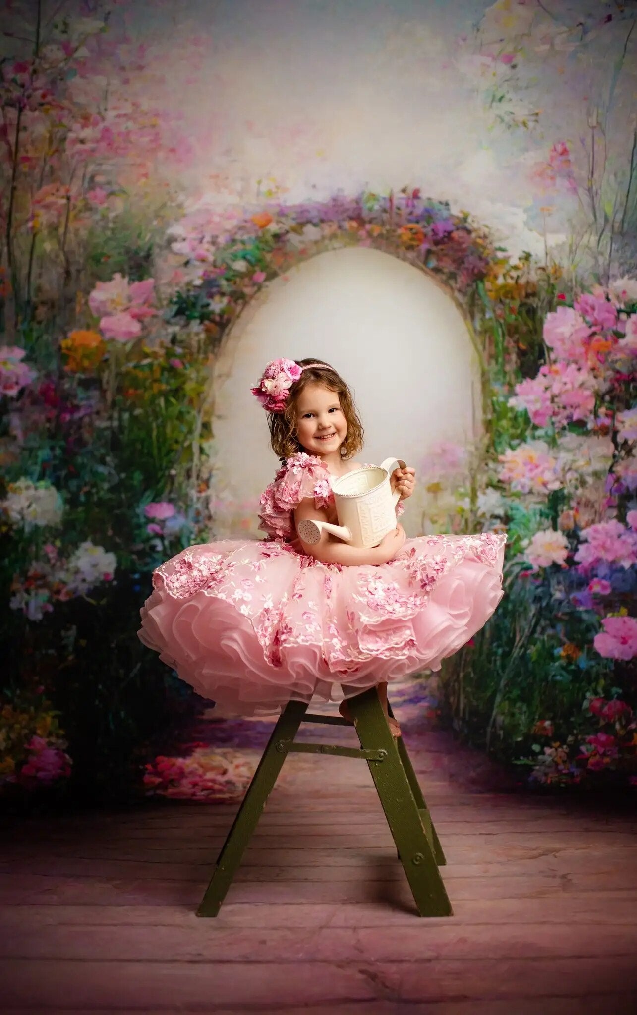 Gateway To Paradise Garden Photography Backdrops Child Girl Photocall Adult Baby Birthday Props Spring Floral Background