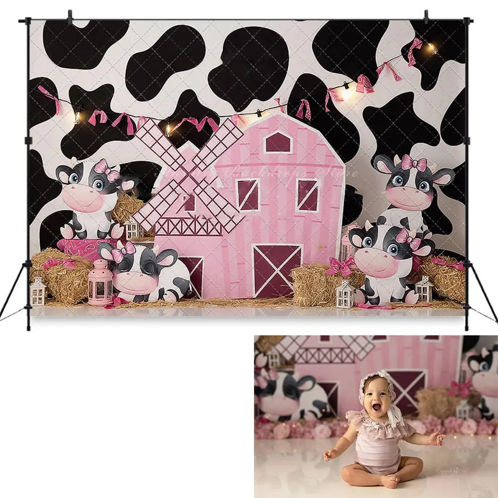 Barnyard Babies in Farm Photography Backdrop Kids Baby Cake Smash Photocall Decors Child Adult Photo Studio Backgrounds