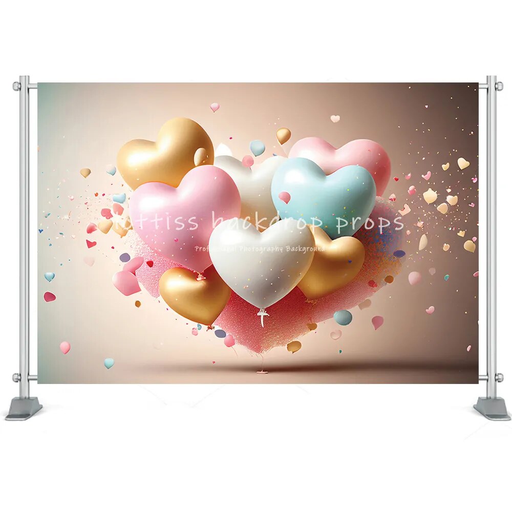 Red Rose Valentine's Day Background Brick Wall Toy Shop Decor Floral Balloons Love Anniversary Party Photography Backdrop