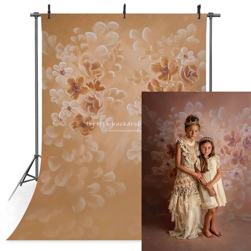 Art Hand Painted Floral Backdrops Kids Baby Photography Newborn Adult Child Photocall Props Garden Spring Flowers Background