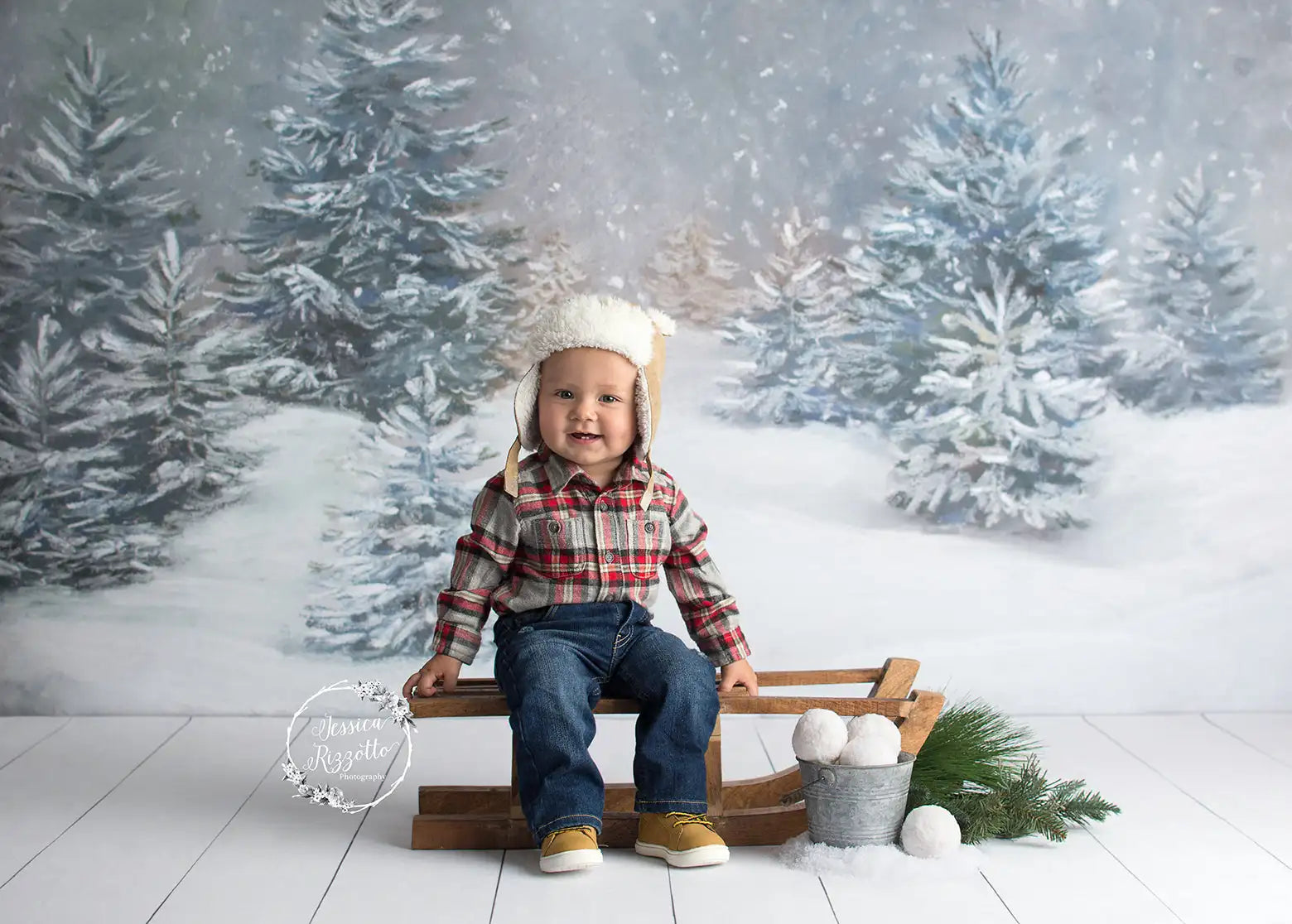 Winter Forest Snowfall Photography Backdrop Kids Baby Cake Smash Photocall Decors Child Adult Birthday Studio Backgrounds