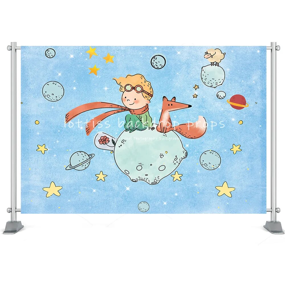 Cake Smash Photography Backdrop Space Themed Stars Rocket 1st Birthday Party Decor Kids Boy Astronaut Photographic Backgrounds