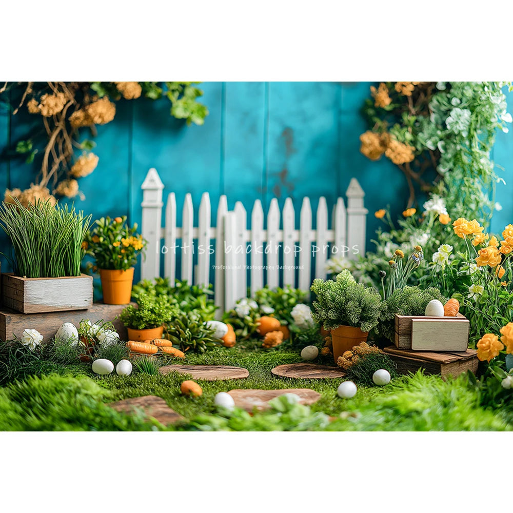 Easter Carrots Backdrops Kids Baby Cake Smash Photography Baby Child Adult Photocall Bunnies Cottage Spring Garden Backgrounds