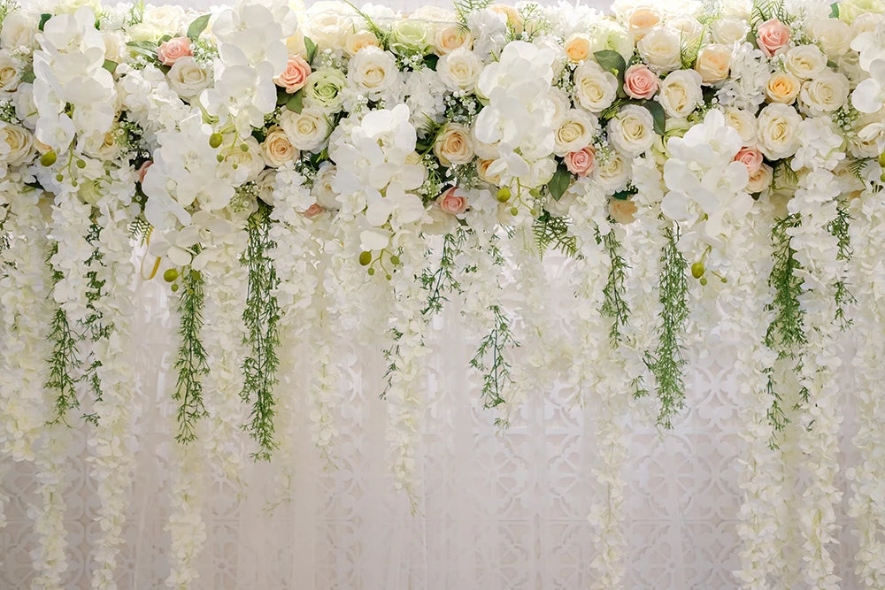 Floral Curtain Wall Backdrops Kids Adult Photography Props Child Baby Photocall Decors Birthday Wedding Ceremony Background