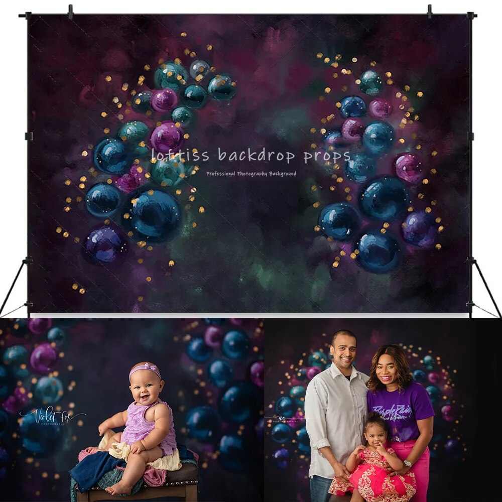 Xmas Purple Floral Backdrops Kids Baby Photography Props Child Adult Photocall Decors Winter Flower Background