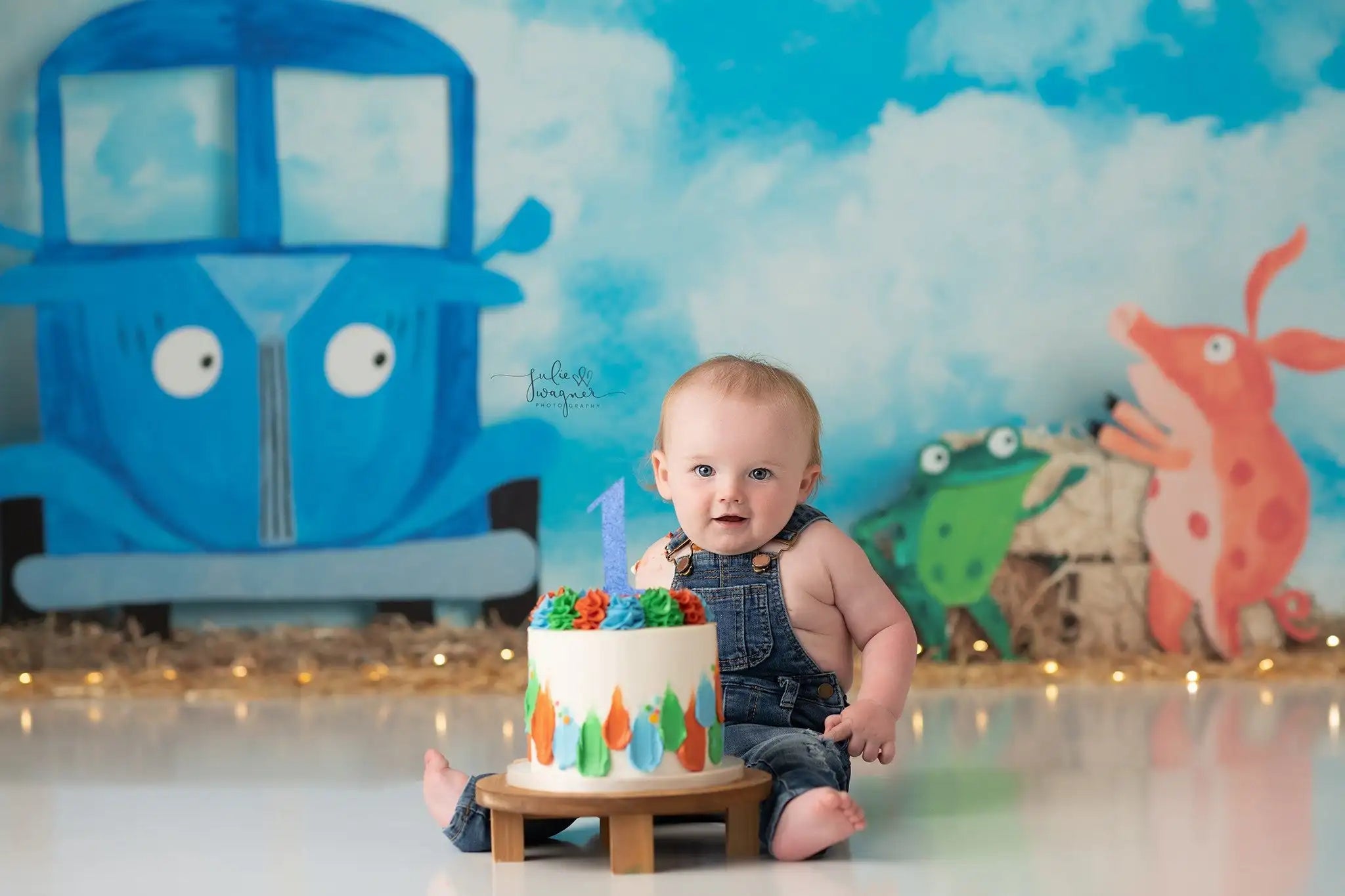 Beep Beep Blue Bus Photography Backdrop Kids Baby Cake Smash Photocall Decors Child Adult Birthday Studio Backgrounds