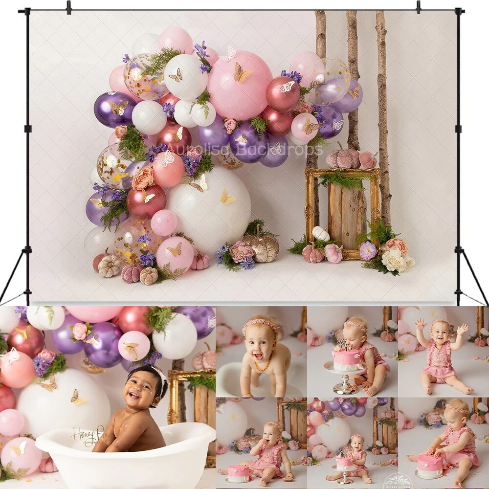 Spring Floral Castle Backdrops Kids Baby Photography Props Child Adult Photocall Decors Cake Smash Flower Background