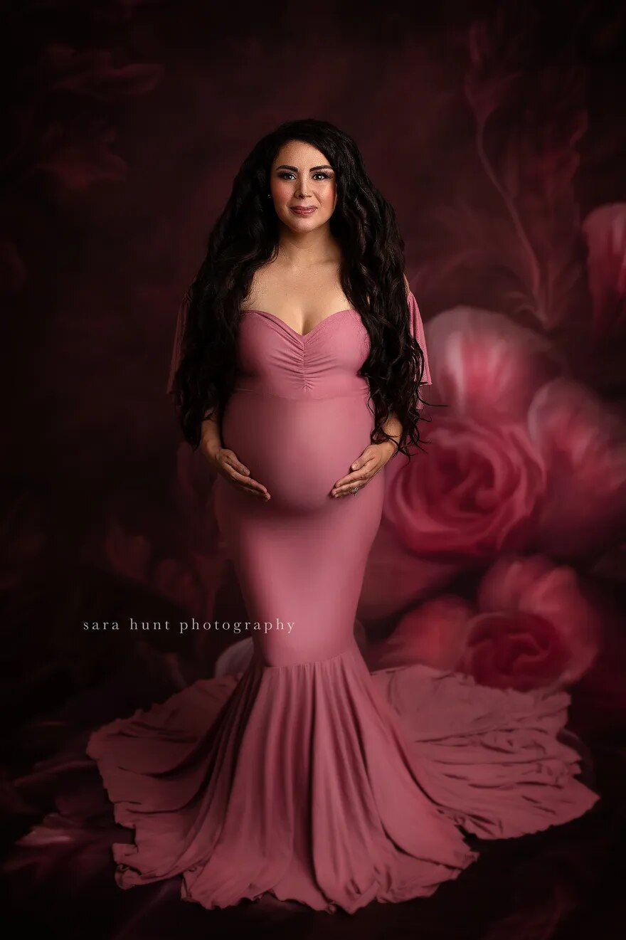 Rose Flower Backdrop Gril Photography Pregnant Woman Photocall Kids Baby Birthday Photostudio Props Red Floral Background