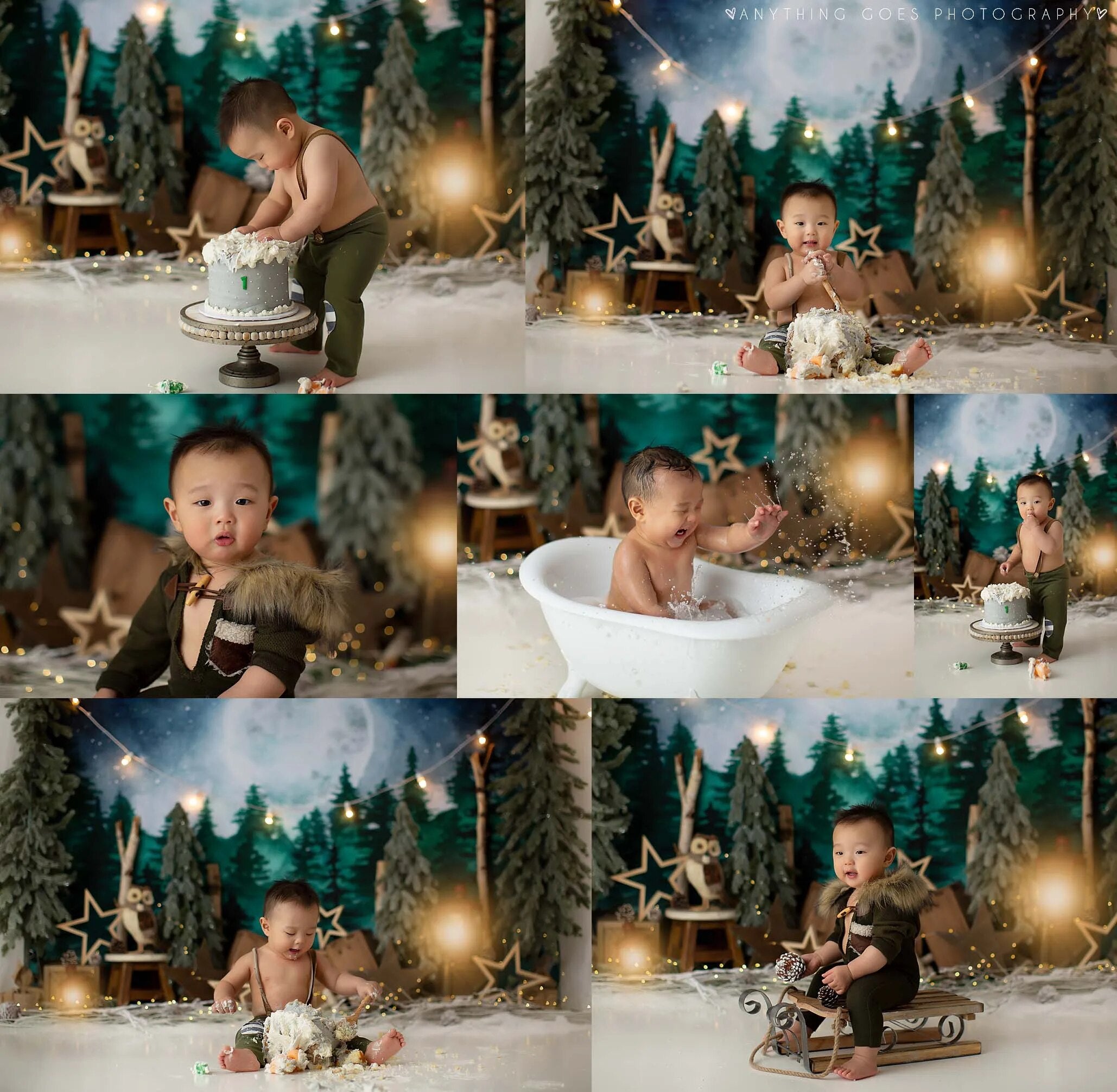 Winter Woodland Backdrops Kids Baby Photography Forest Animals Child Adult Photocall Decors Jungle Background