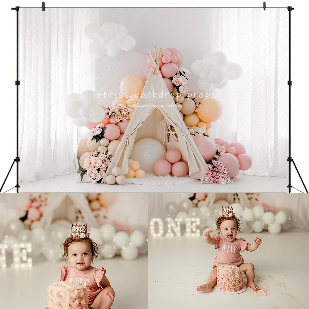 Precious Peonies Spring Floral Backdrops Kids Girl Cake Smash Photogrpahy Props Child Baby Birthday Photocall Decors Backgrounds