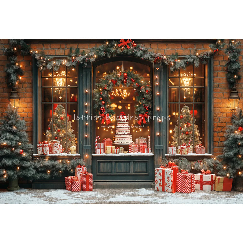 Christmas Nutcracker Store Backdrops Kids Adult Photography Child Baby Photocall Winter Xmas Trees Street House Backgrounds