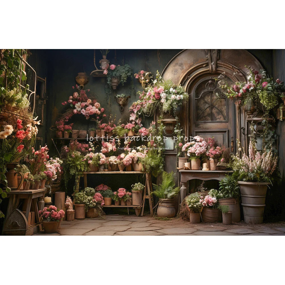 Floral Market Backdrops Kids Baby Photography Child Adult Photocall Flower Spring Photocall Rose Store Streets Backgrounds