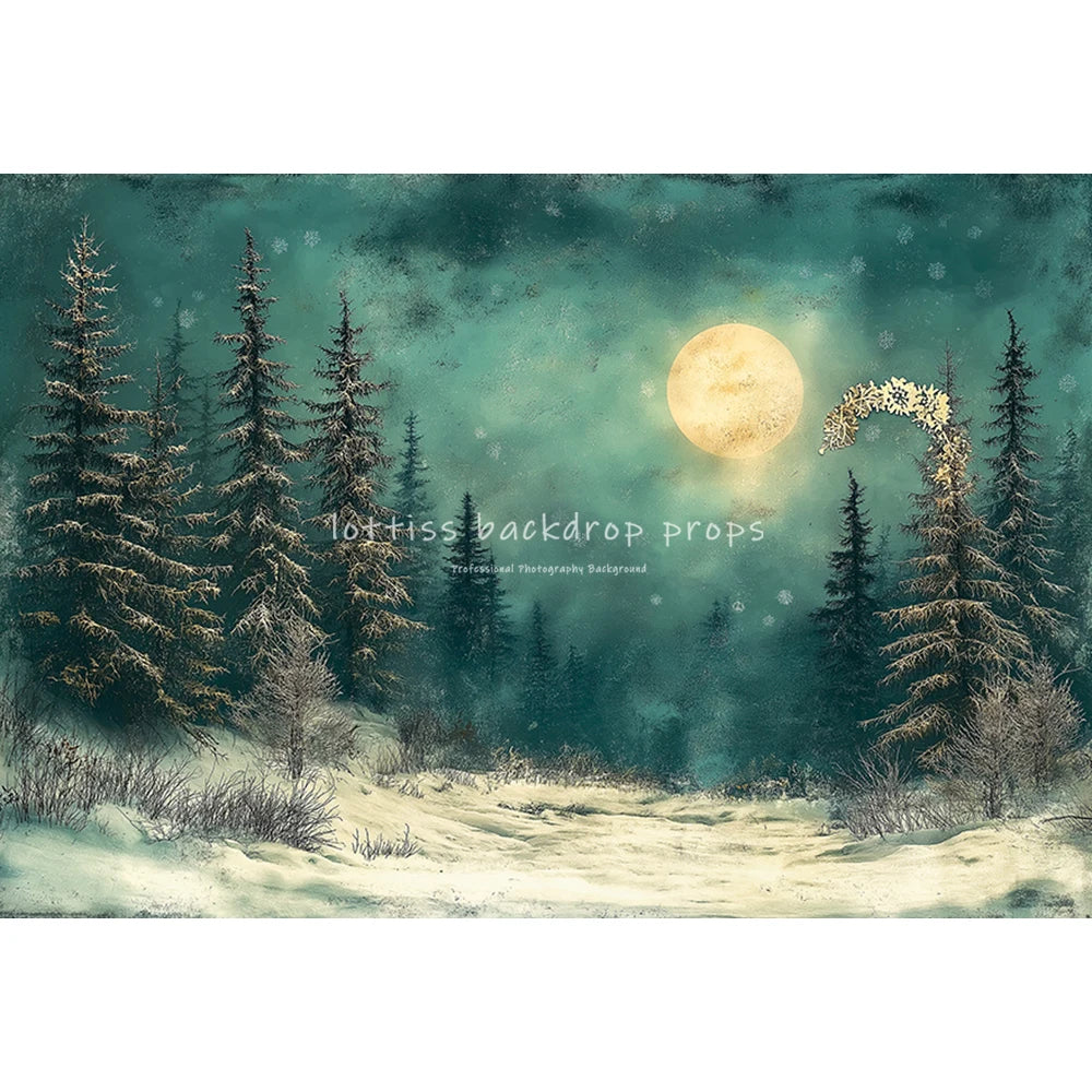 Winter Pine Forest Backdrops Kids Adult Photography Child Baby Photocall Snowflake Country Mountain Range Backgrounds