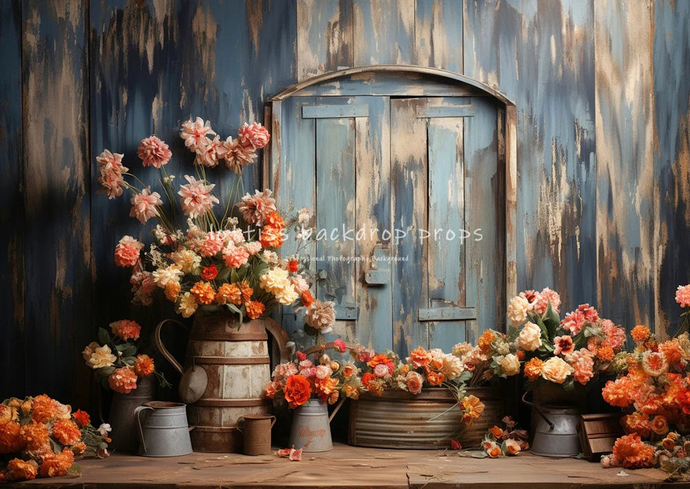 Spring Garden Wooden House Backdrops Child Girl Photocal Props Baby Kids Photocall Floral Rose Backgrounds