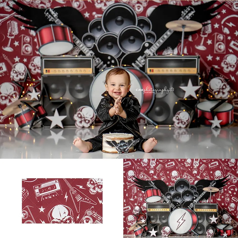 Crazy Musical Instrument Photography Backdrop Kids Baby 1st Birthday Photocall Decors Child Boys Adult Cake Smash Backgrounds