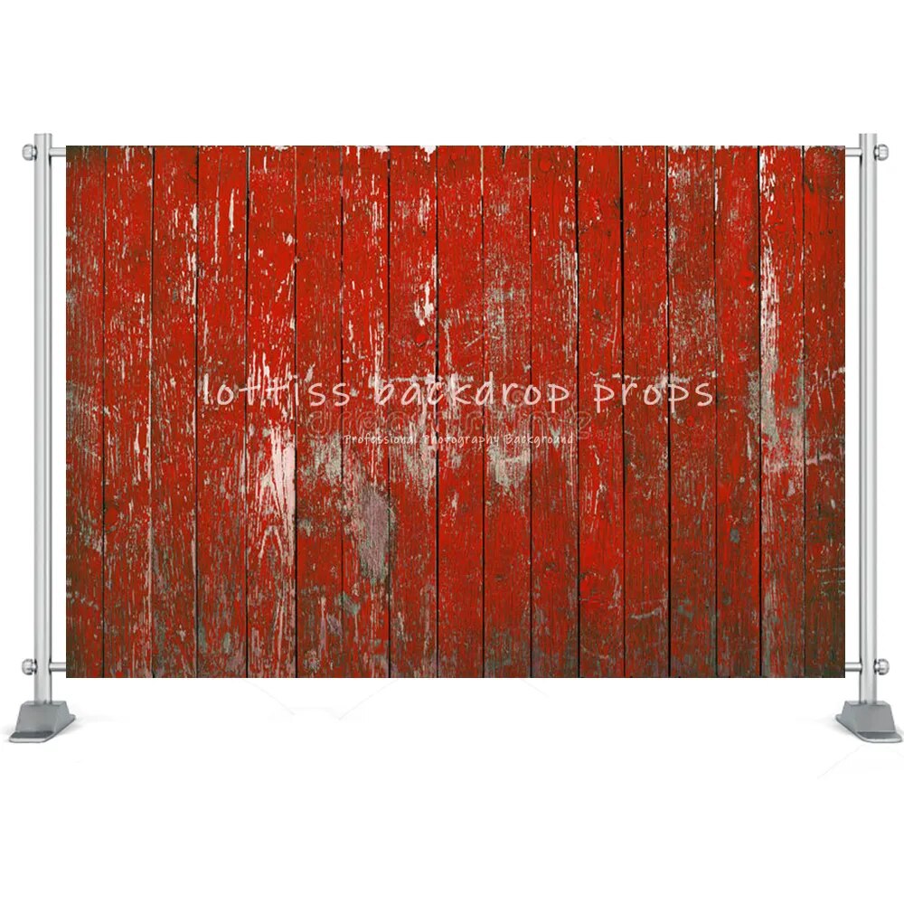 Colored Red Wood Board Themed Background Cloth For Photography Baby Birthday Party Kids Portrait Wooden Backdrop Series Two