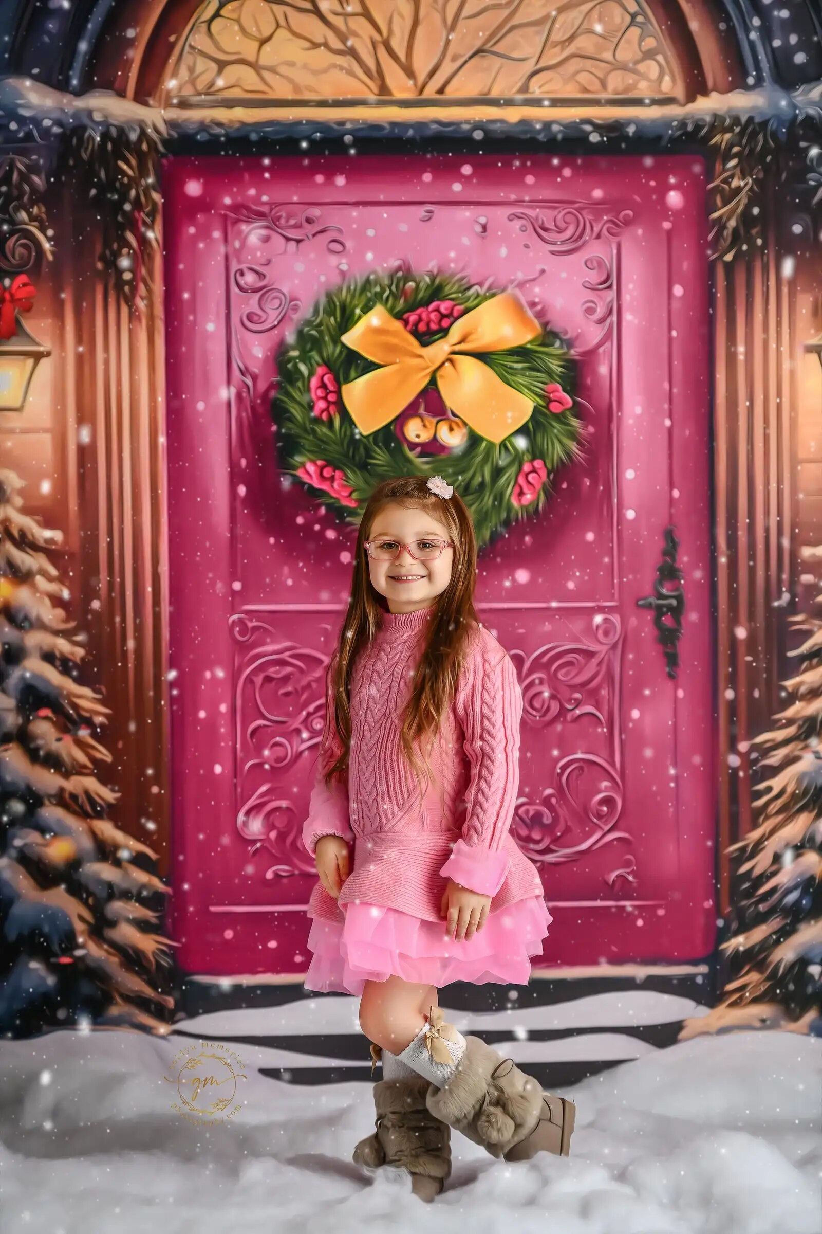 Home For The Xmas Holidays Backdrops Kids Baby Photography Props Child Adult Photocall Christmas House Front Background