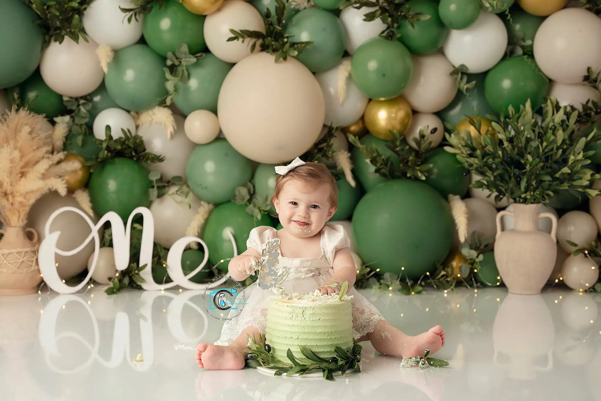 Olive Vines Balloon Wall Photography Backdrop Kids Baby Cake Smash Photocall Decors Girls Adult Birthday Studio Backgrounds