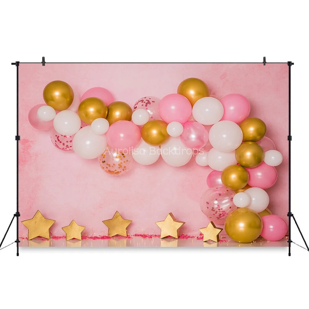 Balloons Birthday Backdrops Kids cake Smash Props Baby Child Photocall Decors Undersea Jungle Theme Background