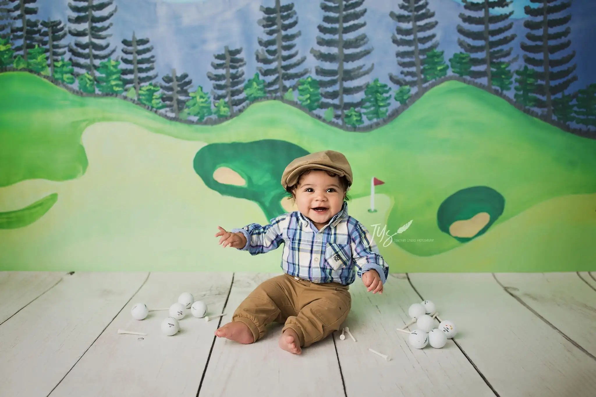 Tee Time Photography Backdrop Golf Course Kids Baby Cake Smash Photocall Decors Child Boys Adult Sports Studio Backgrounds