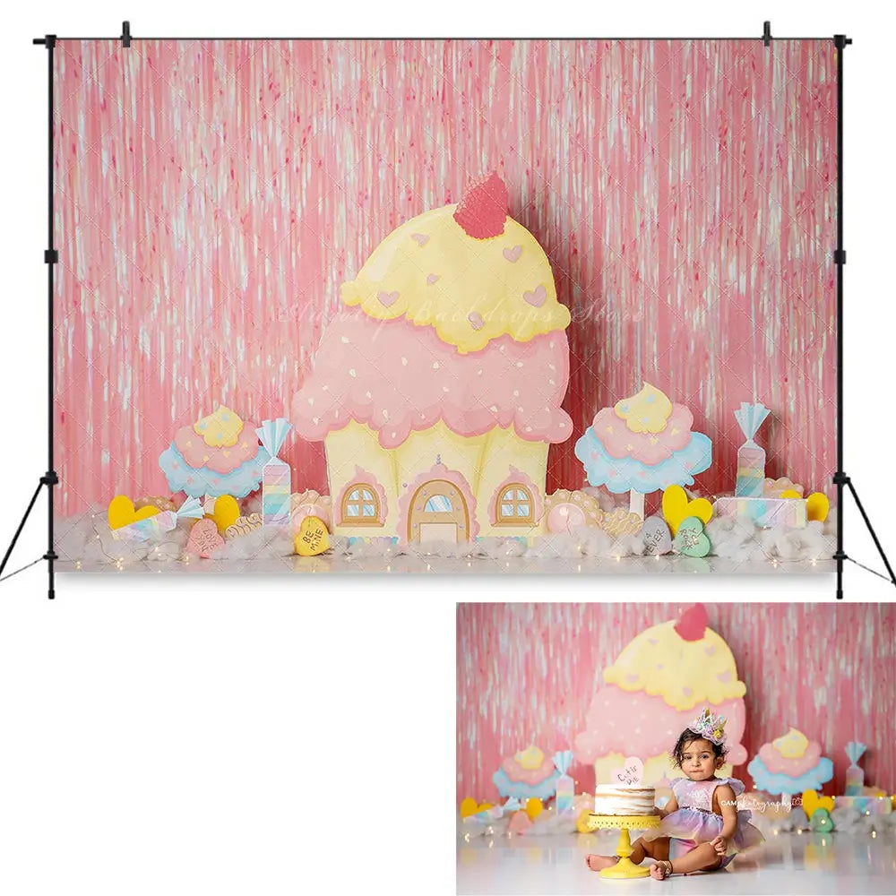 Summer Sweets Backdrop Kids Baby Cake Smash Photography Props Ice Cream Cars Child Girls Adult Birthday Party Backgrounds