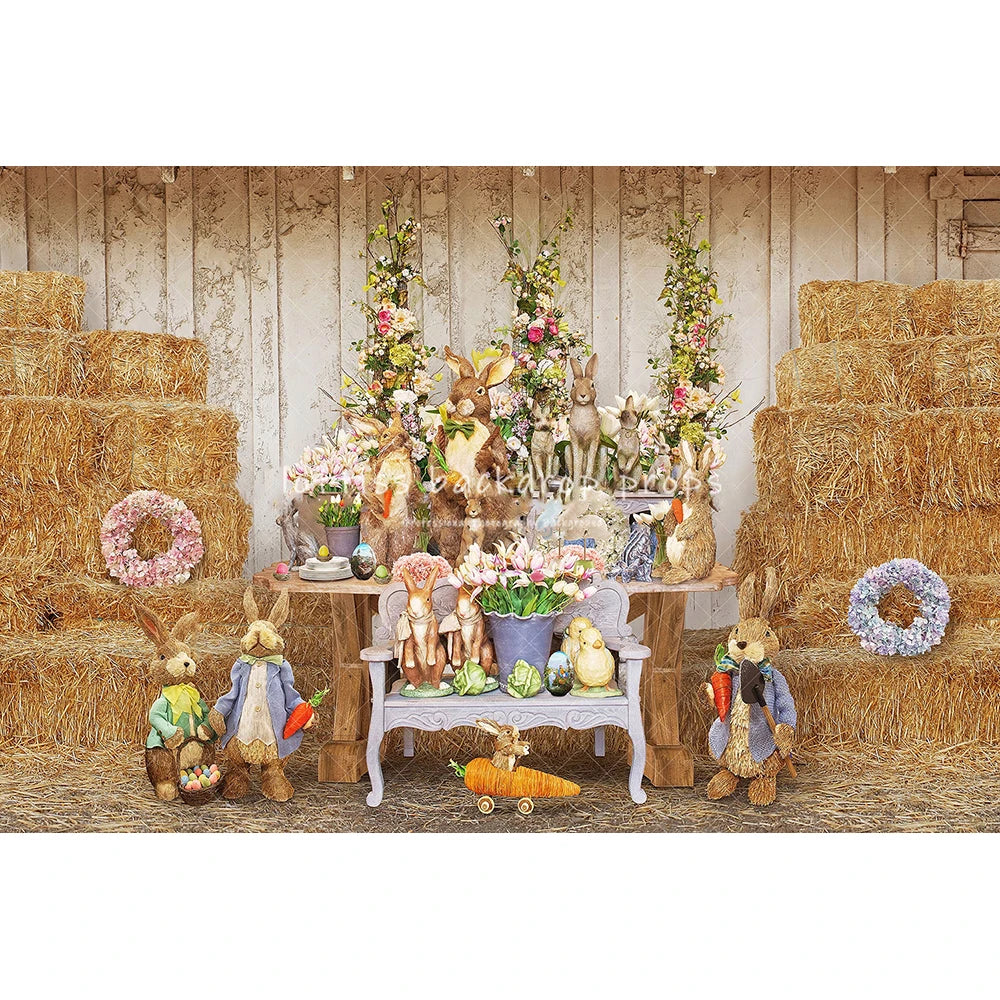 Easter Eggs Bunny Backdrops Kids Baby Photography Child Adult Festival Photocall Decors Spring Forest Farm Barn Door Backgrounds