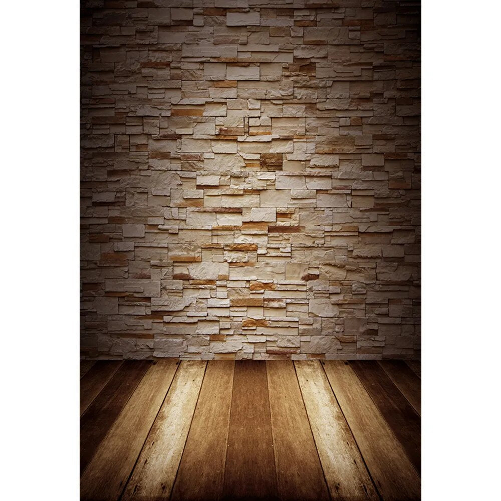 Brick Wall Photography Background Cement Wall Wooden Floor Baby Portrait Food Baby Photo Studio Interior Wall Backdrop