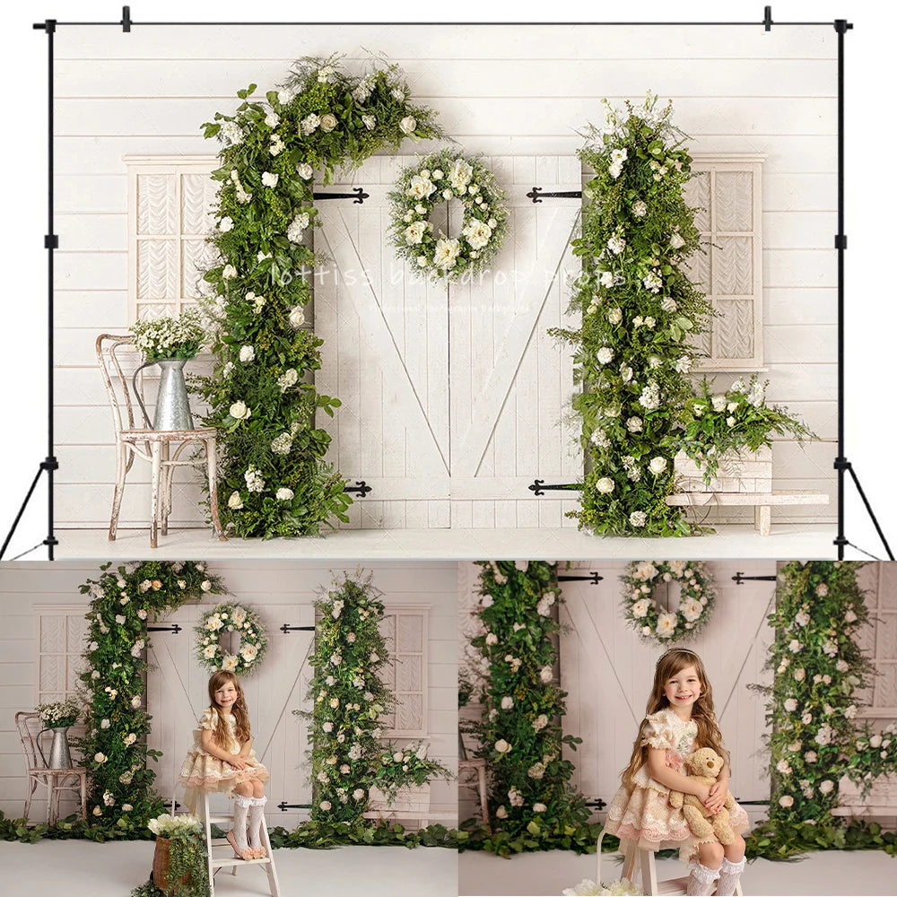 Spring Garden Plant Floral Wall Backdrops Kids Baby Photography Props Child Adult Girl Photocall Flower Decors Background